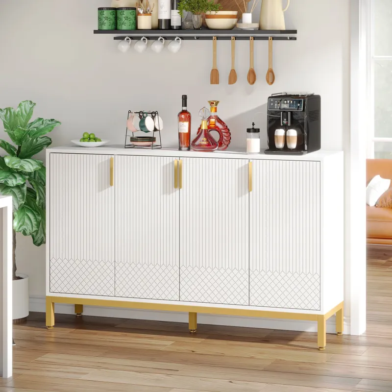 Tribesigns Sideboards & Buffets|Sideboards & Buffets*Sideboard Buffet, 59" Luxury Buffet Storage Cabinet with 4 Doors