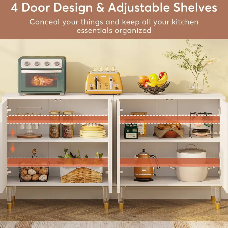 Tribesigns Sideboards & Buffets|Sideboards & Buffets*Sideboard Buffet, 63" Modern Kitchen Accent Cabinet with 4 Doors