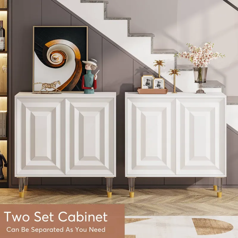 Tribesigns Sideboards & Buffets|Sideboards & Buffets*Sideboard Buffet, 63" Modern Kitchen Accent Cabinet with 4 Doors