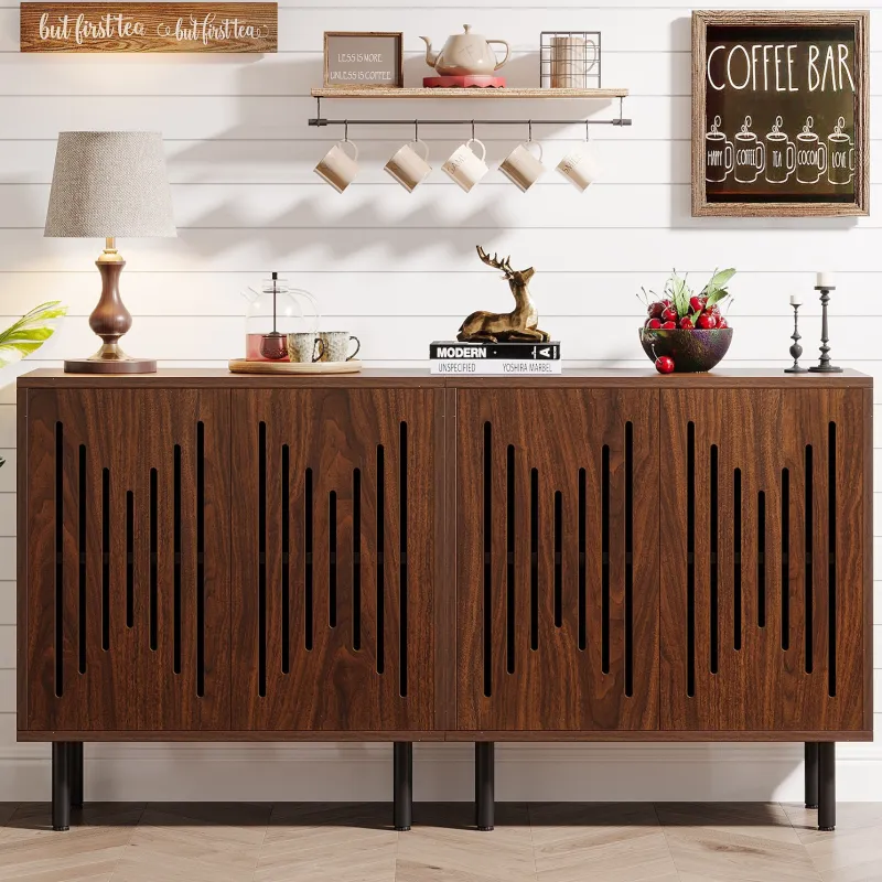 Tribesigns Sideboards & Buffets|Sideboards & Buffets*Sideboard Buffet, Set of 2 Storage Cabinet with Adjustable Shelves