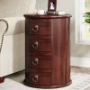 Tribesigns End & Side Tables*Solid Wood End Table, Round Side Table With 4 Drawers