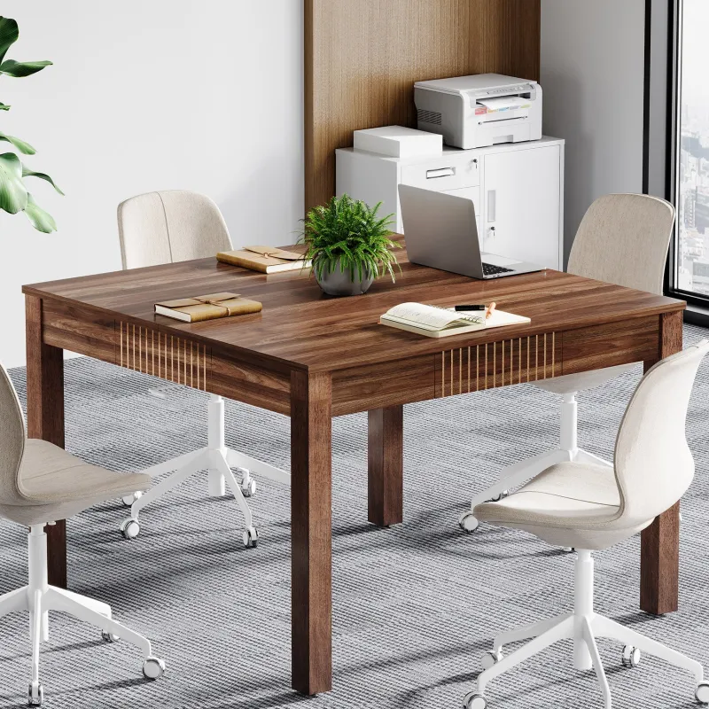 Tribesigns Desks*Square Conference Table, Small Meeting Room Table For Home Office