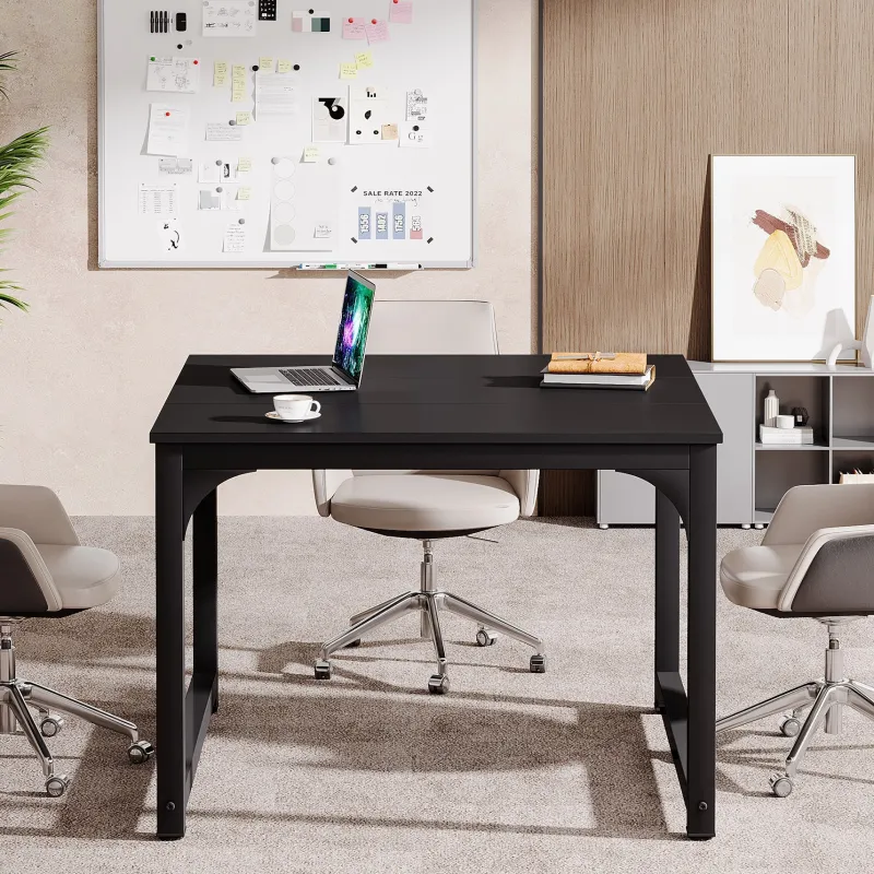 Tribesigns Desks*Square Conference Table, Small Meeting Seminar Table Meeting Room Table