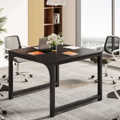 Tribesigns Desks*Square Conference Table, Small Meeting Seminar Table Meeting Room Table