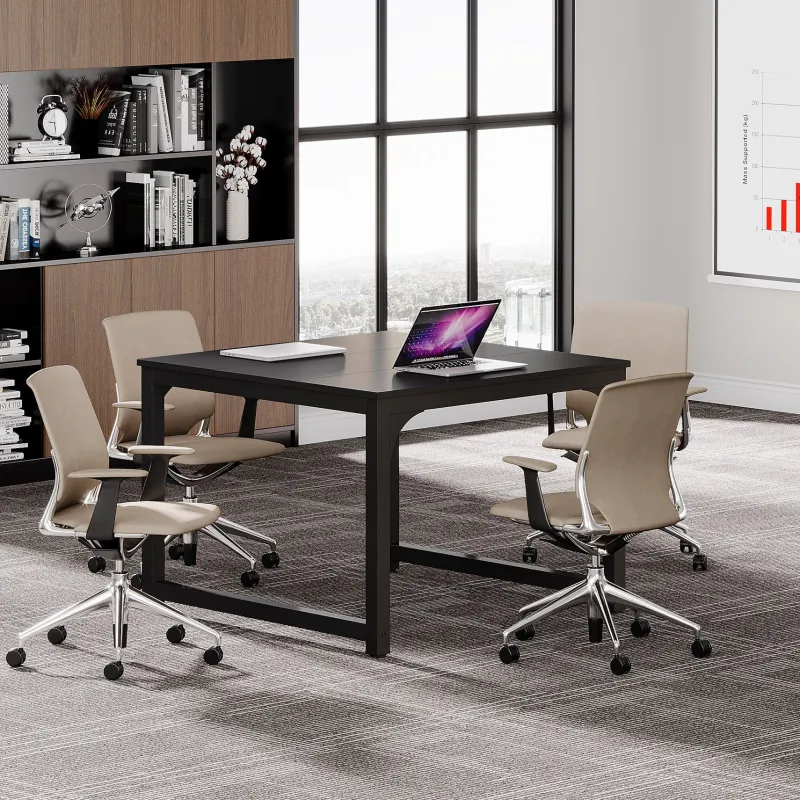 Tribesigns Desks*Square Conference Table, Small Meeting Seminar Table Meeting Room Table