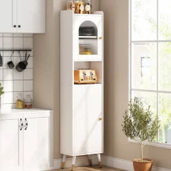 Tribesigns Bookcases & Bookshelves|Bookcases & Bookshelves*Storage Cabinet, 67’’ Bathroom Cabinet with 2 Doors and 6 Shelves