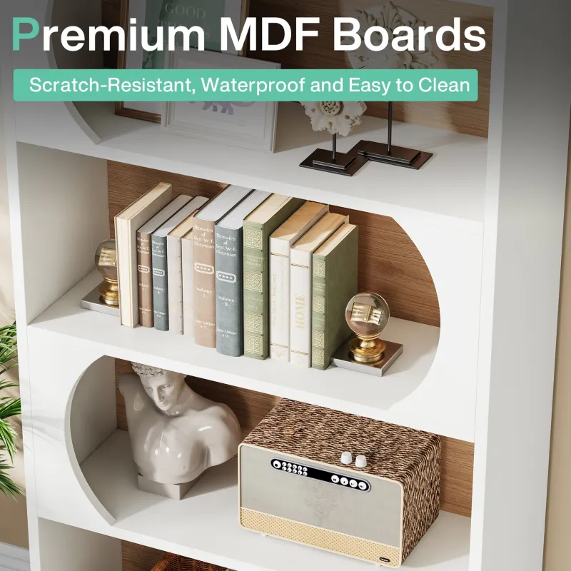 Tribesigns Bookcases & Bookshelves|Bookcases & Bookshelves*5-Tier Bookcase, 71" Wood Etagere Bookshelf with Storage Shelves