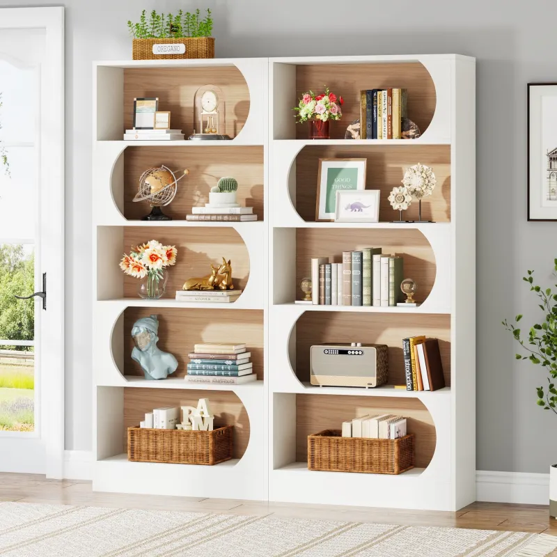Tribesigns Bookcases & Bookshelves|Bookcases & Bookshelves*5-Tier Bookcase, 71" Wood Etagere Bookshelf with Storage Shelves