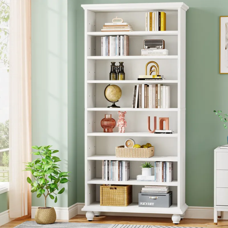 Tribesigns Bookcases & Bookshelves|Bookcases & Bookshelves*9-Tier Bookcase Wood Bookshelf with LED Lighting & Solid Wood Legs