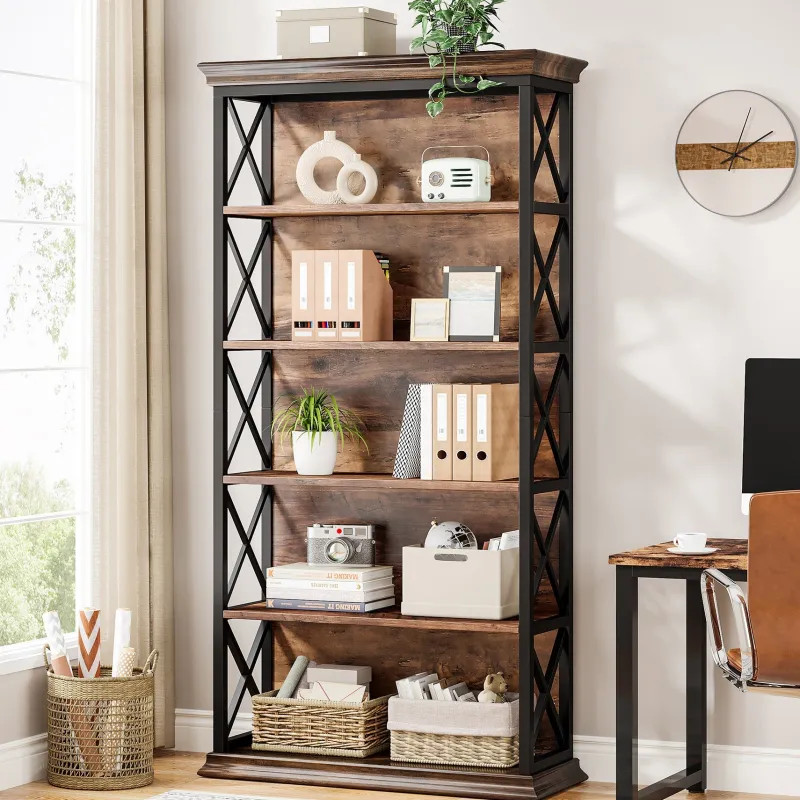 Tribesigns Etagere|Etagere*6-Tier Bookshelf, 70.87" Etagere Bookcase for Home Office