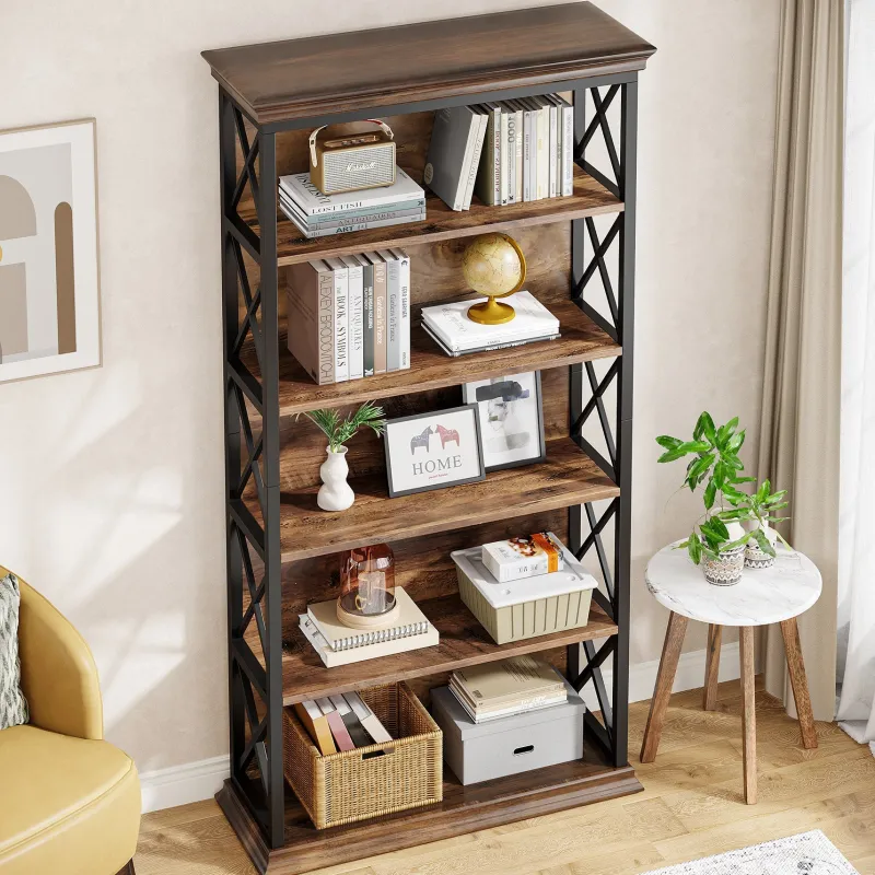Tribesigns Etagere|Etagere*6-Tier Bookshelf, 70.87" Etagere Bookcase for Home Office