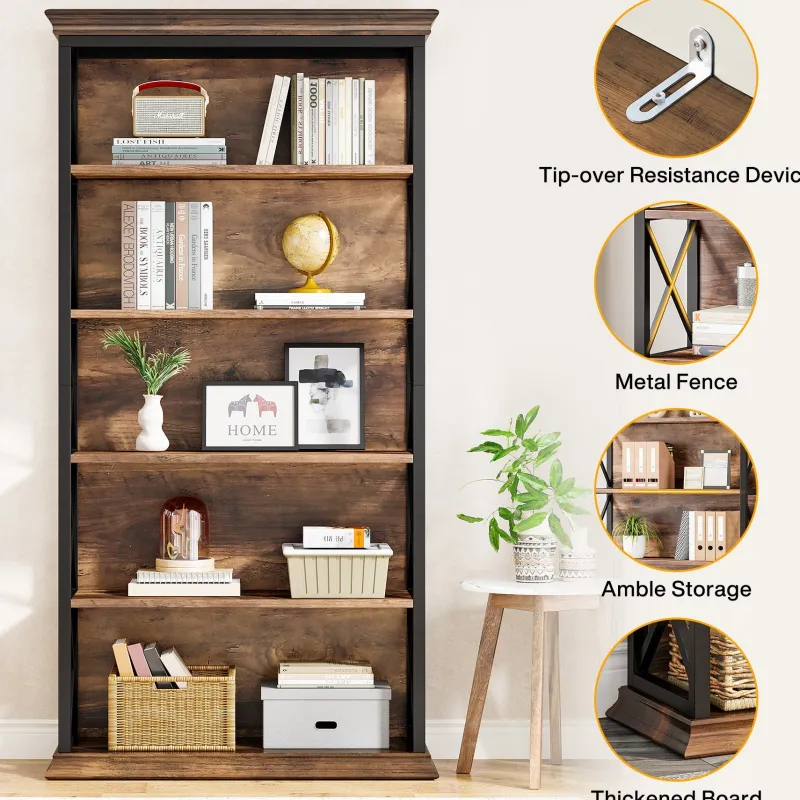 Tribesigns Etagere|Etagere*6-Tier Bookshelf, 70.87" Etagere Bookcase for Home Office