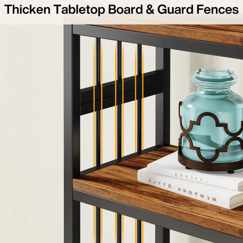 Tribesigns Bookcases & Bookshelves|Bookcases & Bookshelves*5-Tier Bookshelf, 74.8" Industrial Curved Bookcase Freestanding Display Shelf