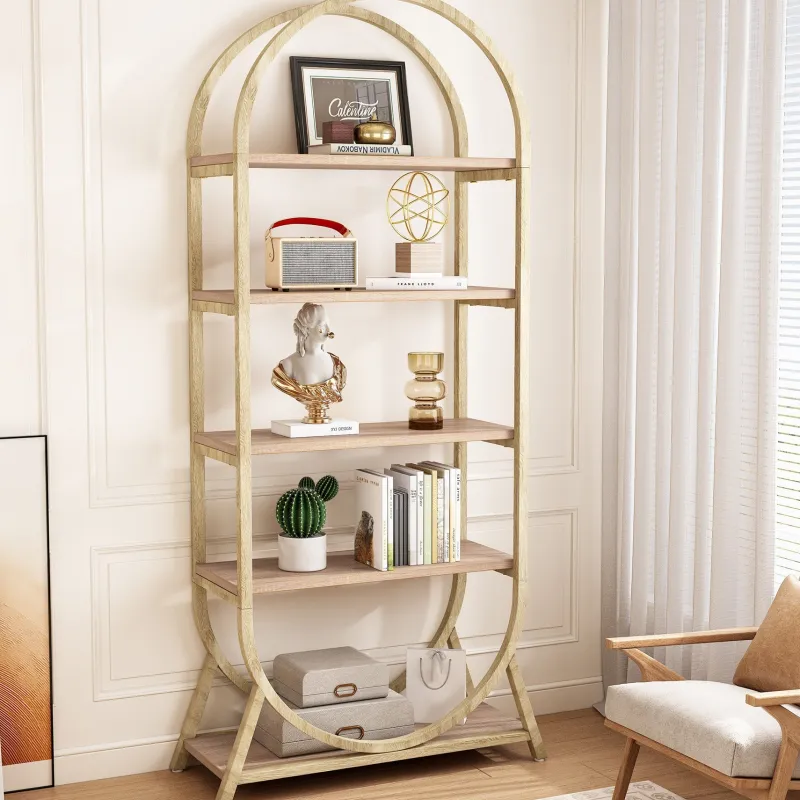 Tribesigns Bookcases & Bookshelves|Bookcases & Bookshelves*5-Tier Bookshelf, 70.8" Open Bookcase Arched Display Rack