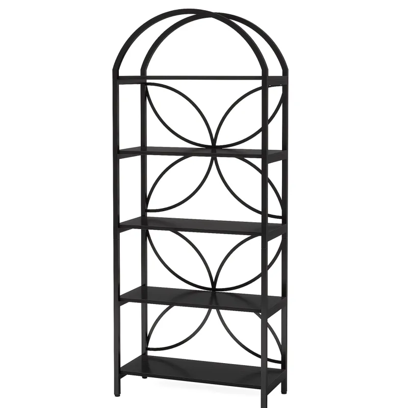 Tribesigns Bookcases & Bookshelves|Bookcases & Bookshelves*5-Tier Bookshelf, 75" Tall Arched Bookcase Display Rack