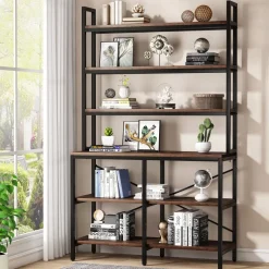 Tribesigns Bookcases & Bookshelves|Bookcases & Bookshelves*6-Tier Bookshelf, Industrial Etagere Bookcase Storage Rack