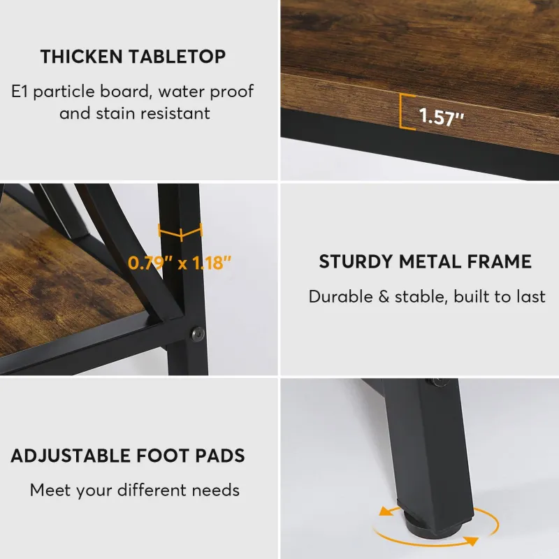 Tribesigns Console Tables|Console Tables*2-Tier Console Table, 70.9" Industrial Sofa Table Behind Couch with Shelves