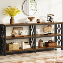 Tribesigns Console Tables|Console Tables*3-Tier Console Table, 70.9" Industrial Sofa Foyer Table for Living Room