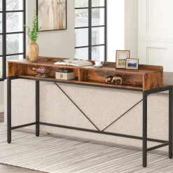 Tribesigns Console Tables|Console Tables*2-Tier Console Table, 70.9" Sofa Hallway Table with Open Shelves