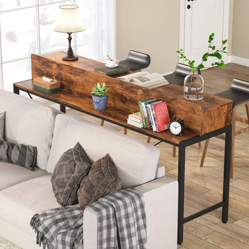 Tribesigns Console Tables|Console Tables*2-Tier Console Table, 70.9" Sofa Hallway Table with Open Shelves