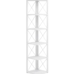 Tribesigns Corner Shelves|Corner Shelves*6-Tier Corner Shelf, 70.86" Corner Bookshelf Storage Etagere Bookcase