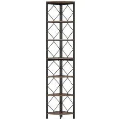 Tribesigns Corner Shelves|Corner Shelves*7-Tier Corner Shelf, 78.7” Corner Bookcase Slim Corner Storage Rack