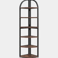 Tribesigns Corner Shelves|Corner Shelves*6-Tier Corner Shelf, 71 inch Tall Corner Bookshelf for Small Space