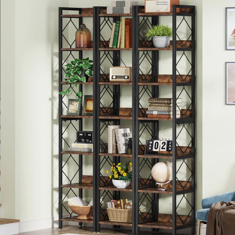 Tribesigns Corner Shelves|Corner Shelves*7-Tier Corner Shelf, 78.7" Narrow Bookshelf Corner Bookcase