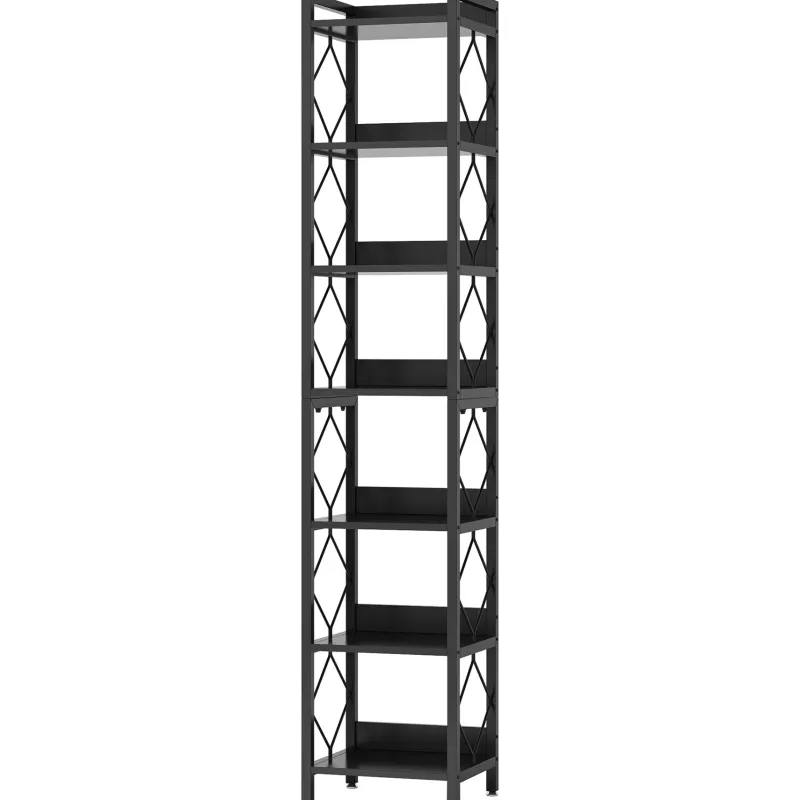 Tribesigns Corner Shelves|Corner Shelves*7-Tier Corner Shelf, 78.7" Narrow Bookshelf Corner Bookcase