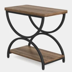 Tribesigns End & Side Tables*2-Tier End Table, Rectangular Side Table with Stylish Metal Frame