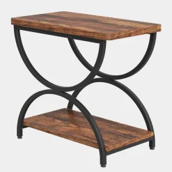 Tribesigns End & Side Tables*2-Tier End Table, Rectangular Side Table with Stylish Metal Frame