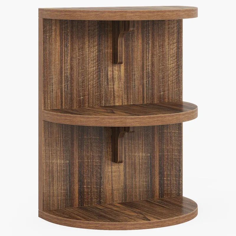 Tribesigns End & Side Tables*3-Tier Half-Round End Table, Semi-circular Side Table for Living Room