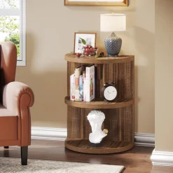 Tribesigns End & Side Tables*3-Tier Half-Round End Table, Semi-circular Side Table for Living Room
