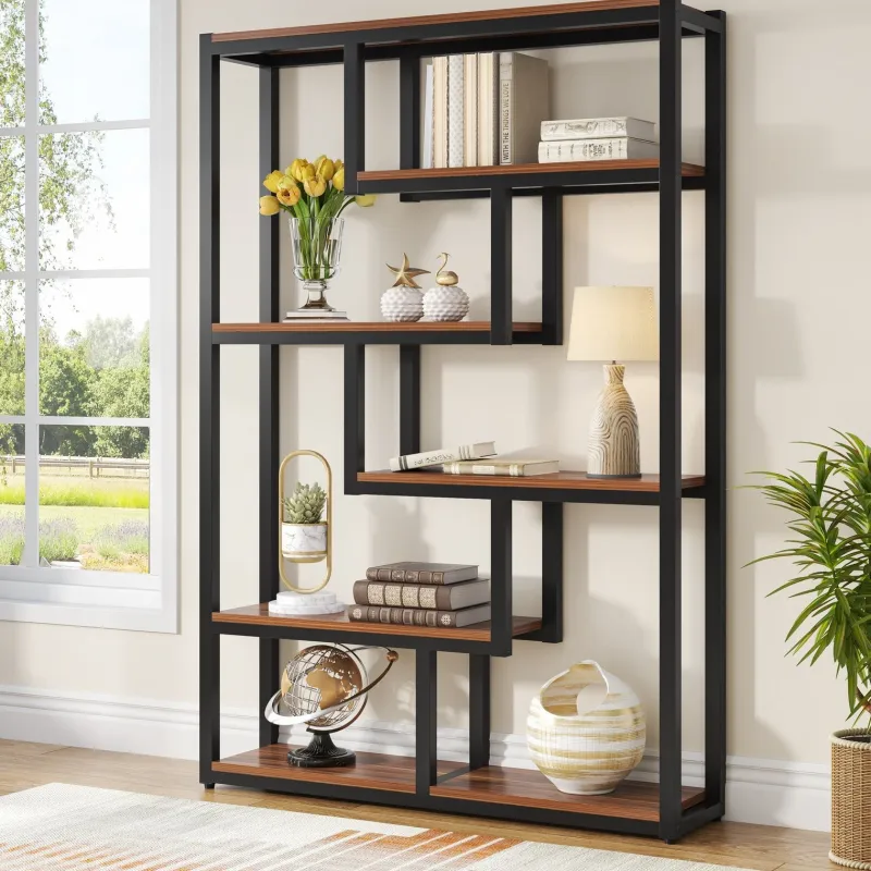 Tribesigns Bookcases & Bookshelves|Bookcases & Bookshelves*5-Tier Industrial Bookshelf, Vintage Etagere Bookcase