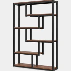 Tribesigns Bookcases & Bookshelves|Bookcases & Bookshelves*5-Tier Industrial Bookshelf, Vintage Etagere Bookcase