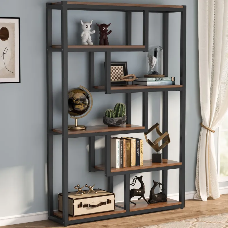 Tribesigns Bookcases & Bookshelves|Bookcases & Bookshelves*5-Tier Industrial Bookshelf, Vintage Etagere Bookcase