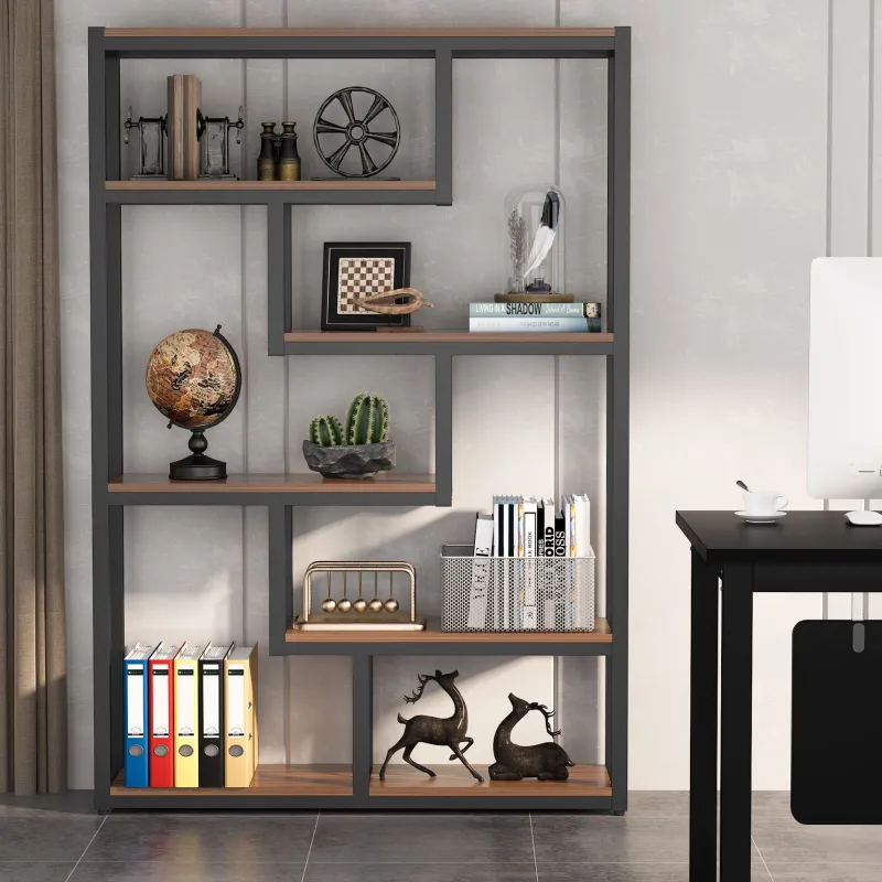 Tribesigns Bookcases & Bookshelves|Bookcases & Bookshelves*5-Tier Industrial Bookshelf, Vintage Etagere Bookcase