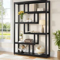 Tribesigns Bookcases & Bookshelves|Bookcases & Bookshelves*5-Tier Industrial Bookshelf, Vintage Etagere Bookcase