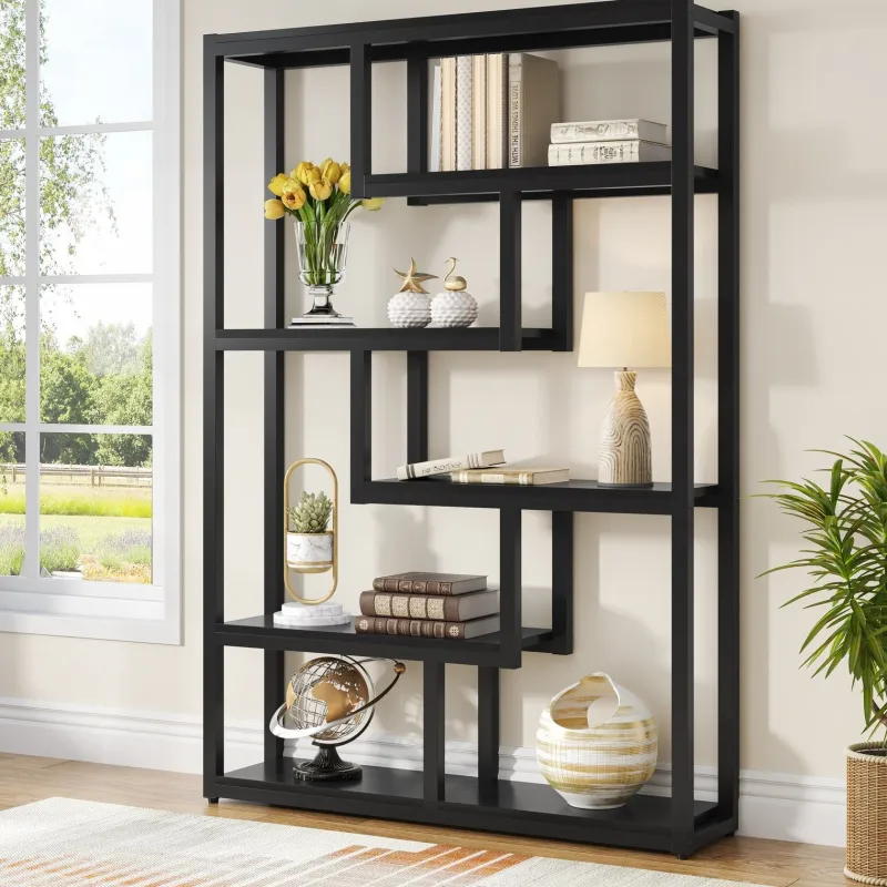 Tribesigns Bookcases & Bookshelves|Bookcases & Bookshelves*5-Tier Industrial Bookshelf, Vintage Etagere Bookcase