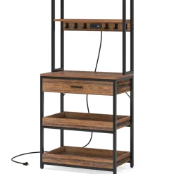 Tribesigns Baker's Racks|Baker's Racks*5-Tier Kitchen Baker's Rack with Power Outlets, Drawer & Sliding Shelves