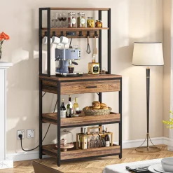 Tribesigns Baker's Racks|Baker's Racks*5-Tier Kitchen Baker's Rack with Power Outlets, Drawer & Sliding Shelves