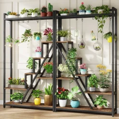 Tribesigns Plant Stands|Plant Stands*7-Tier Plant Stand, 70.9" Tall Flower Plant Shelf with 5 S-Hooks