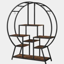 Tribesigns Plant Stands|Plant Stands*7-Tier Round Plant Stand, 65" Tall Plant Shelf with 6 S Hanging Hooks