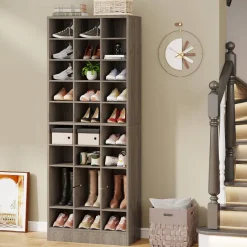 Tribesigns Shoe Racks & Cabinets|Shoe Racks & Cabinets*10-Tier Shoe Cabinet, Wooden Shoe Storage Rack with 30 Cubbies