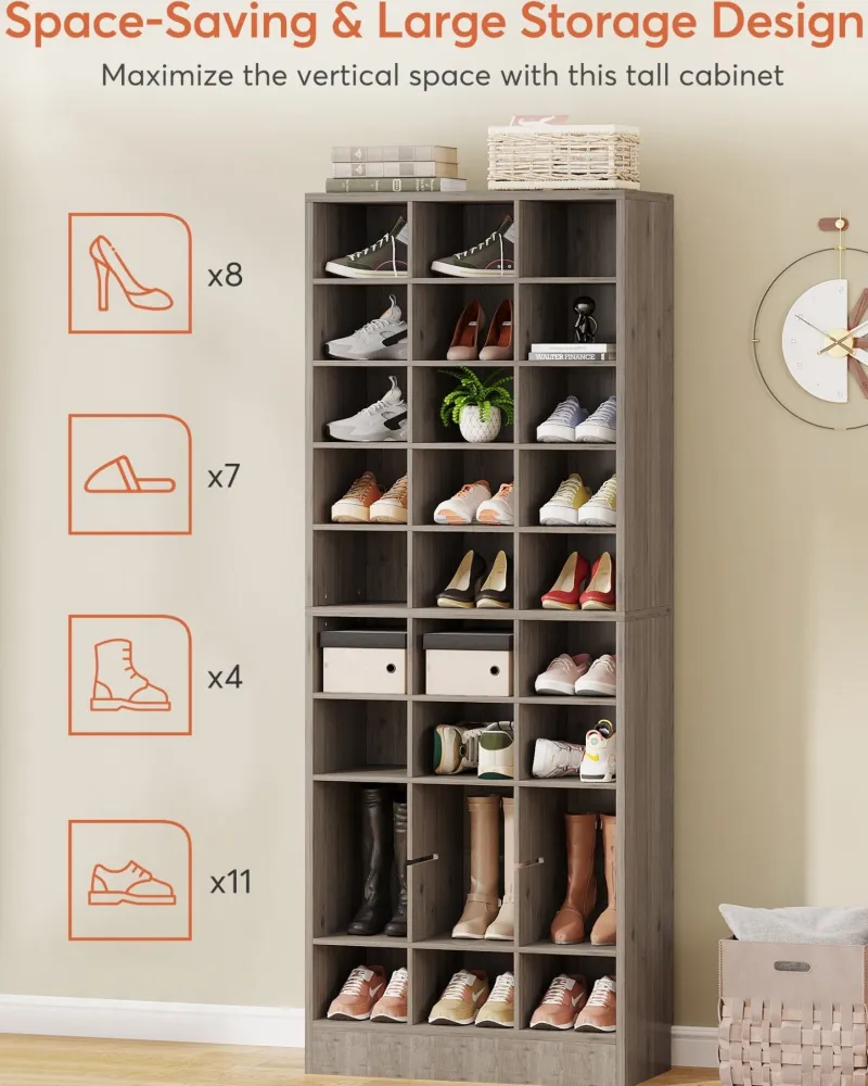 Tribesigns Shoe Racks & Cabinets|Shoe Racks & Cabinets*10-Tier Shoe Cabinet, Wooden Shoe Storage Rack with 30 Cubbies