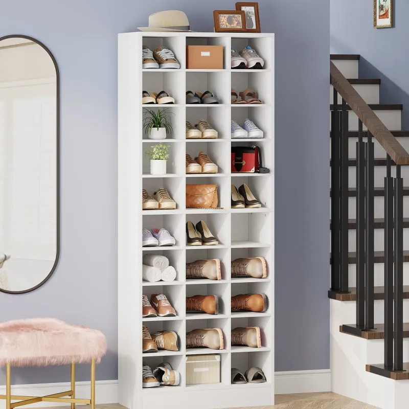 Tribesigns Shoe Racks & Cabinets|Shoe Racks & Cabinets*10-Tier Shoe Cabinet, Wooden Shoe Storage Rack with 30 Cubbies