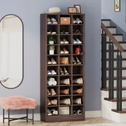 Tribesigns Shoe Racks & Cabinets|Shoe Racks & Cabinets*10-Tier Shoe Cabinet, Wooden Shoe Storage Rack with 30 Cubbies
