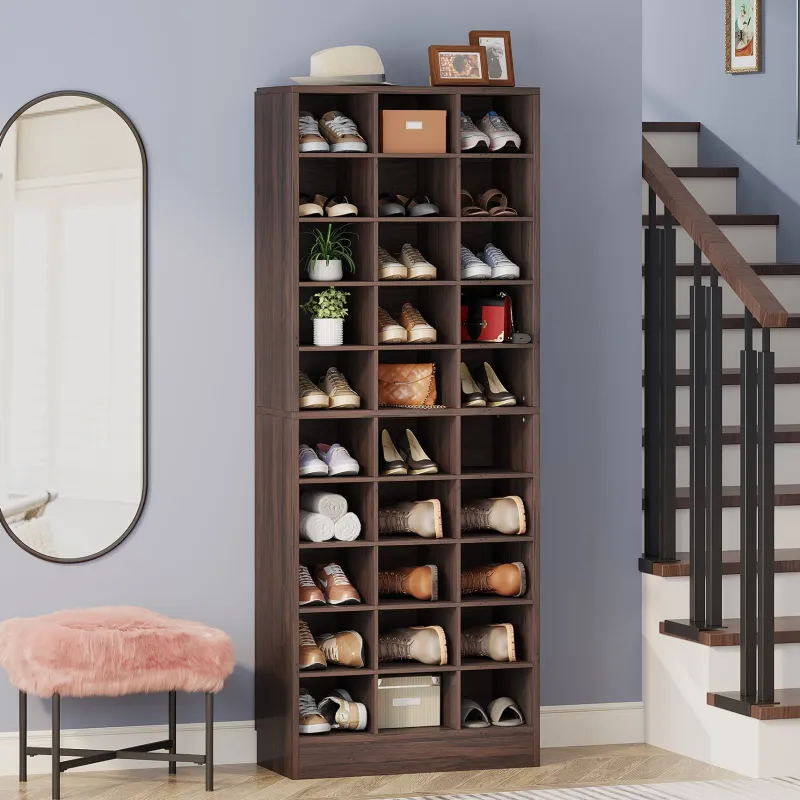 Tribesigns Shoe Racks & Cabinets|Shoe Racks & Cabinets*10-Tier Shoe Cabinet, Wooden Shoe Storage Rack with 30 Cubbies