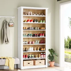 Tribesigns Shoe Racks & Cabinets|Shoe Racks & Cabinets*8-Tier Shoe Rack, Wooden Freestanding Shoe Storage Cabinet for 32-40 Pairs