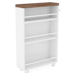 Tribesigns Kitchen Carts|Kitchen Carts*4-Tier Storage Cart, Slim Rolling Narrow Kitchen Cart for Small Place